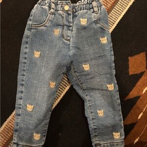 C&A | Fleece-lined jeans with bear print | 12 - 18 mos